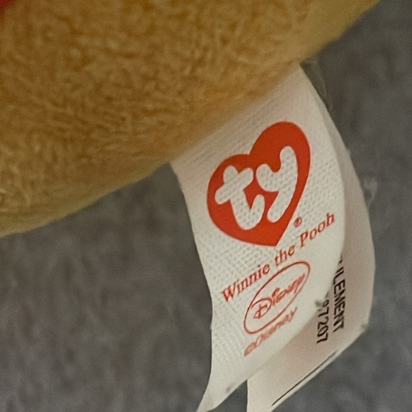 TY Beanie Ballz WINNIE THE POOH BEAR BALL Disney Pooh Plush Stuffed Toy - Picture 3 of 4